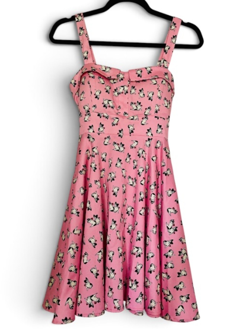 Ixia French Bulldog Print Size Small Pink Sun Dress